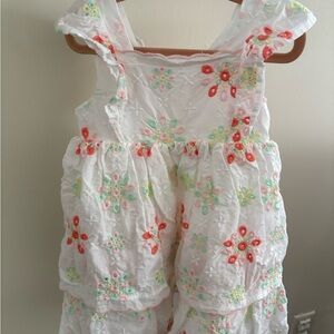 Cupcakes and cashmere Floral Embroidered White Dress